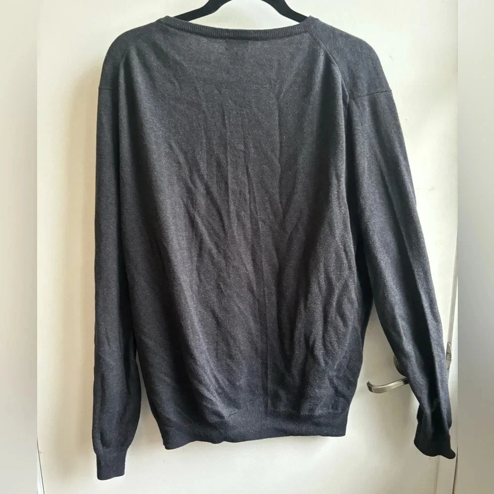 J Crew Cashmere Blend Slim Fit V neck Sweater large workwear‎ holiday minimalist
